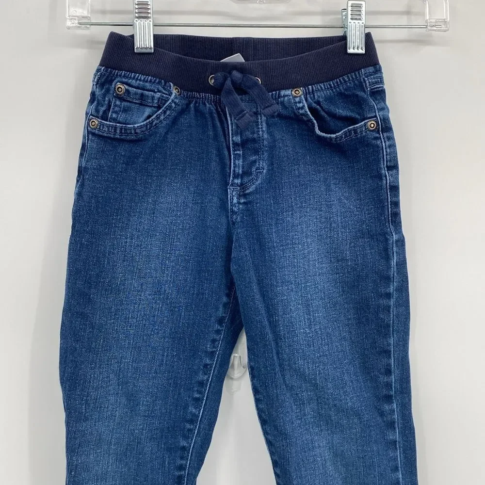 Gymboree Jeans Straight Leg Elastic Waist Faux Tie girls 5T